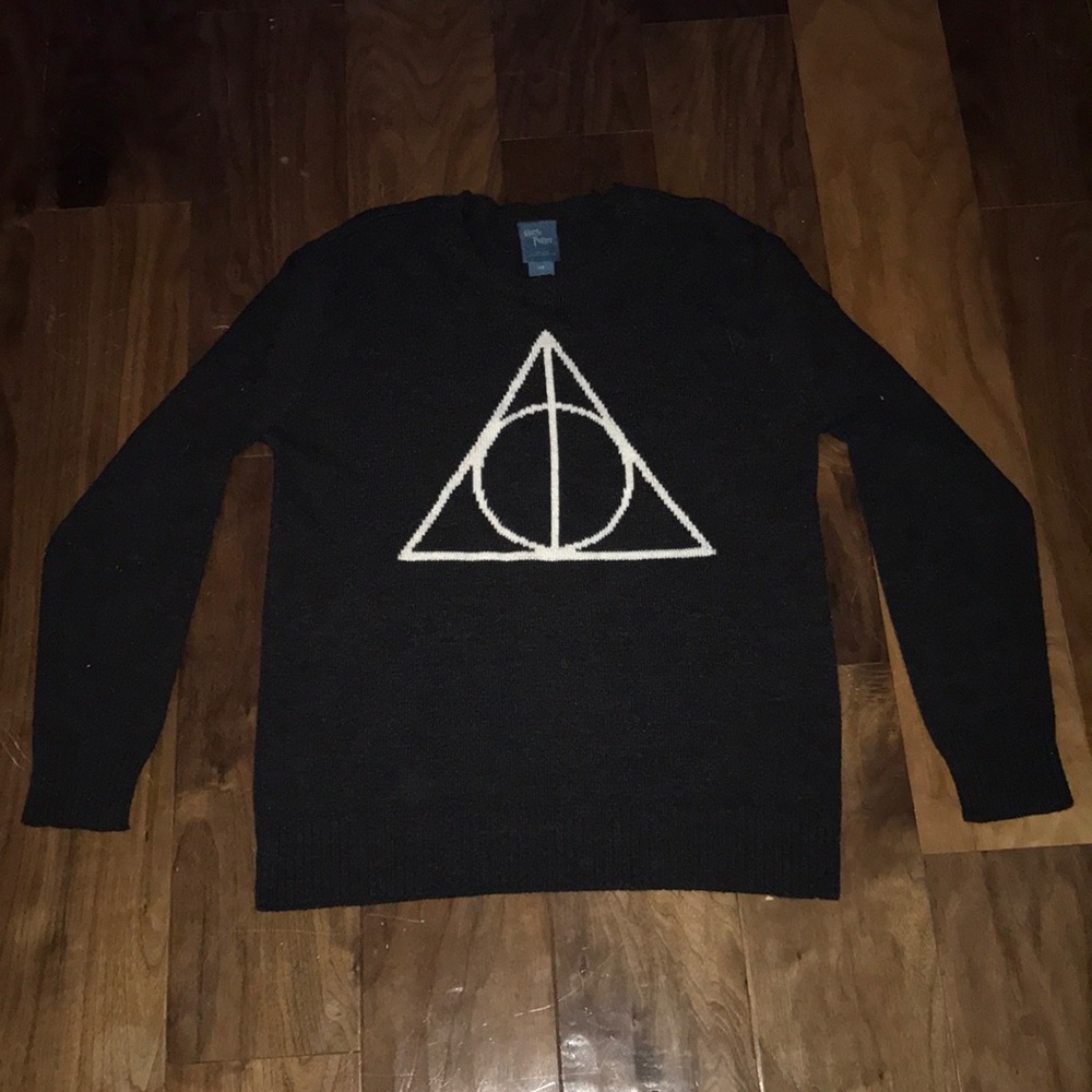 Deathly hallow Harry Potter sweater.